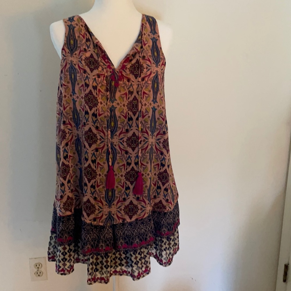 Xhilaration baby doll trapeze dress with embroidery